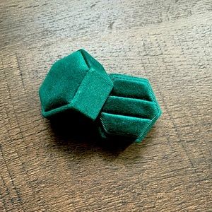 Forest Green Velvet Ring Box